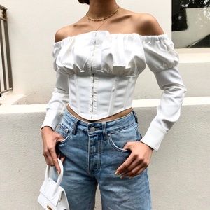 Off The Shoulder Corset Crop Top